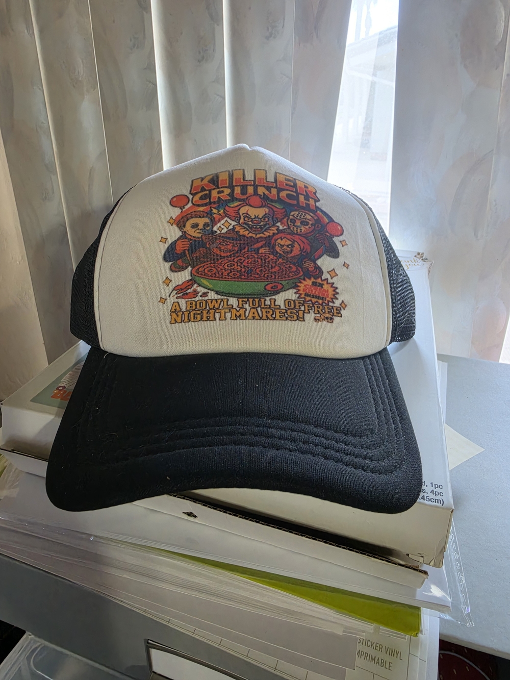 Killer Crunch Graphic Trucker Hat - Black/White - Picture 3 of 5